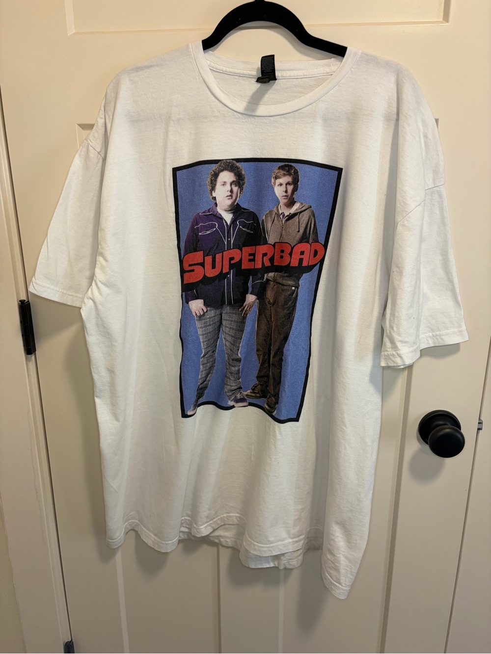 Gildan White Superbad Photo Graphic Tee